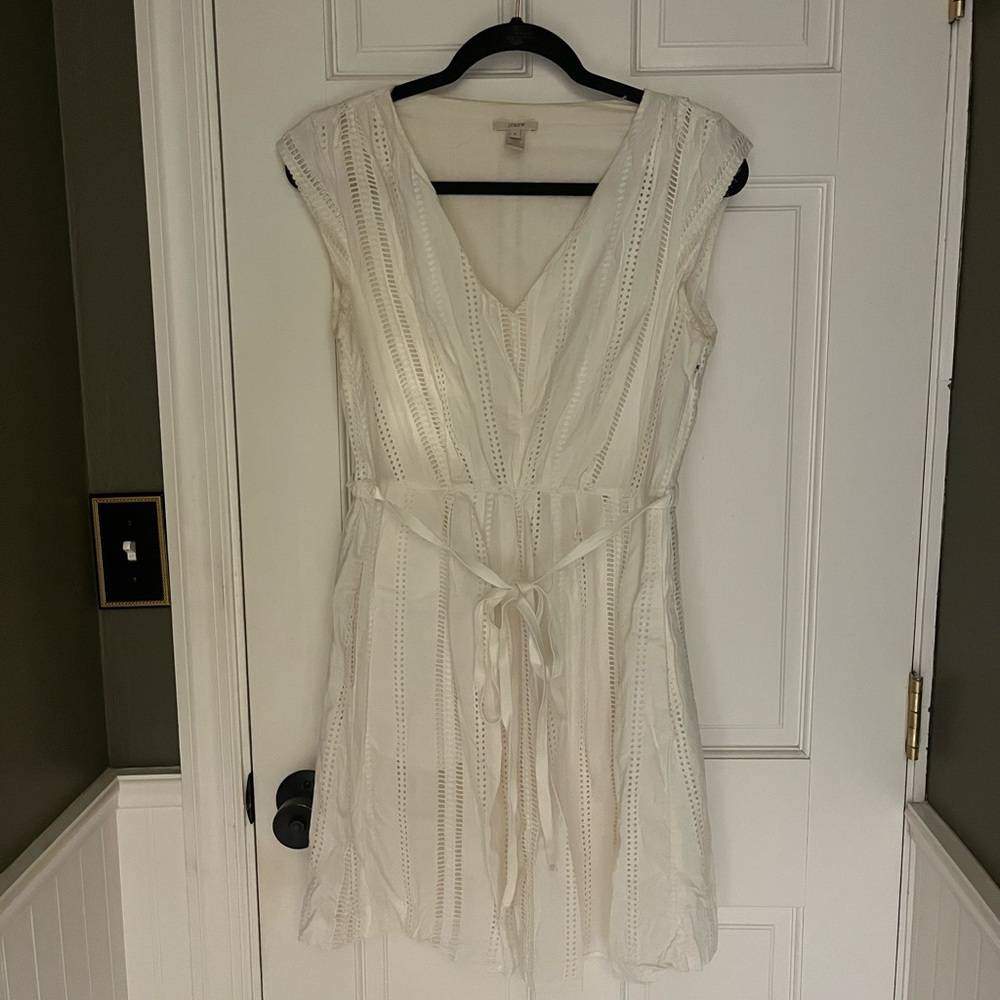 J. Crew White Eyelet Cotton Dress